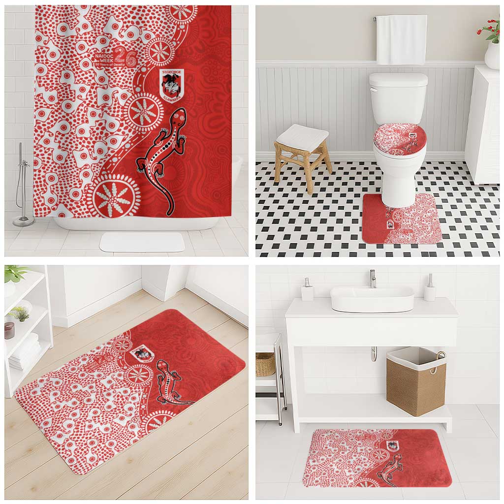 St George Illawarra Dragons NAIDOC Week 2026 Bathroom Set Aboriginal Lizard Dot Painting - 50 Years of Deadly