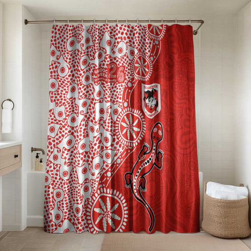 St George Illawarra Dragons NAIDOC Week 2026 Bathroom Set Aboriginal Lizard Dot Painting - 50 Years of Deadly
