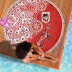 St George Illawarra Dragons NAIDOC Week 2026 Beach Blanket Aboriginal Lizard Dot Painting - 50 Years of Deadly
