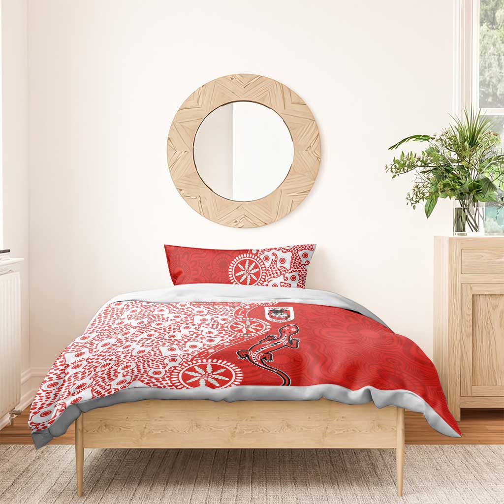 St George Illawarra Dragons NAIDOC Week 2026 Bedding Set Aboriginal Lizard Dot Painting - 50 Years of Deadly