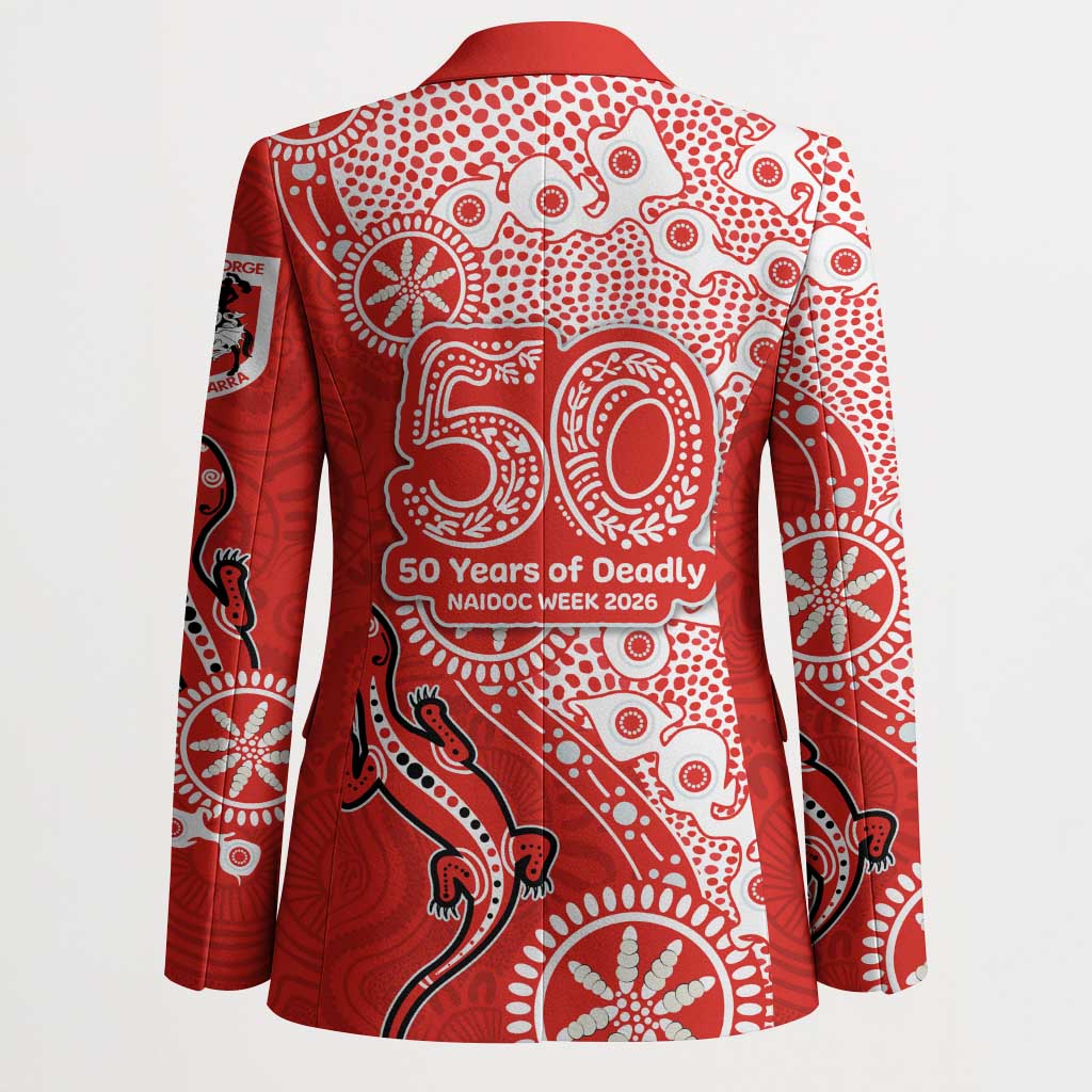 St George Illawarra Dragons NAIDOC Week 2026 Blazer Aboriginal Lizard Dot Painting - 50 Years of Deadly