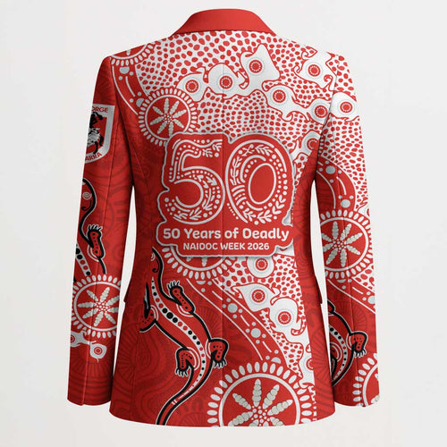 St George Illawarra Dragons NAIDOC Week 2026 Blazer Aboriginal Lizard Dot Painting - 50 Years of Deadly