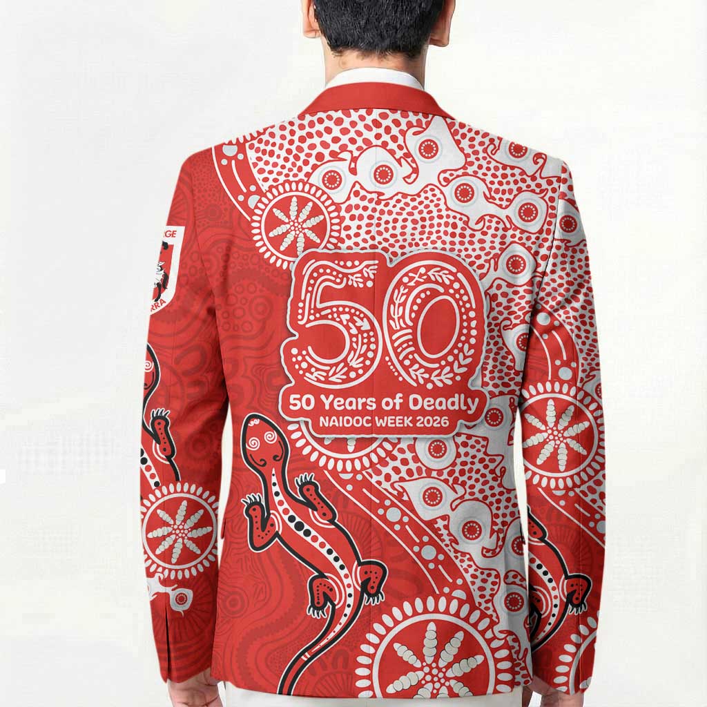 St George Illawarra Dragons NAIDOC Week 2026 Blazer Aboriginal Lizard Dot Painting - 50 Years of Deadly