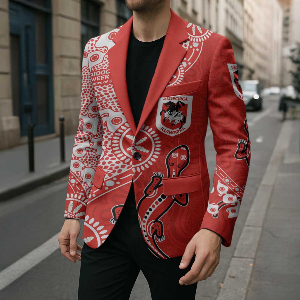 St George Illawarra Dragons NAIDOC Week 2026 Blazer Aboriginal Lizard Dot Painting - 50 Years of Deadly