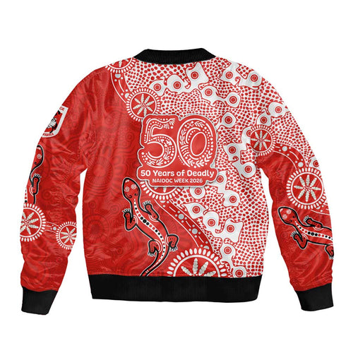 St George Illawarra Dragons NAIDOC Week 2026 Bomber Jacket Aboriginal Lizard Dot Painting - 50 Years of Deadly