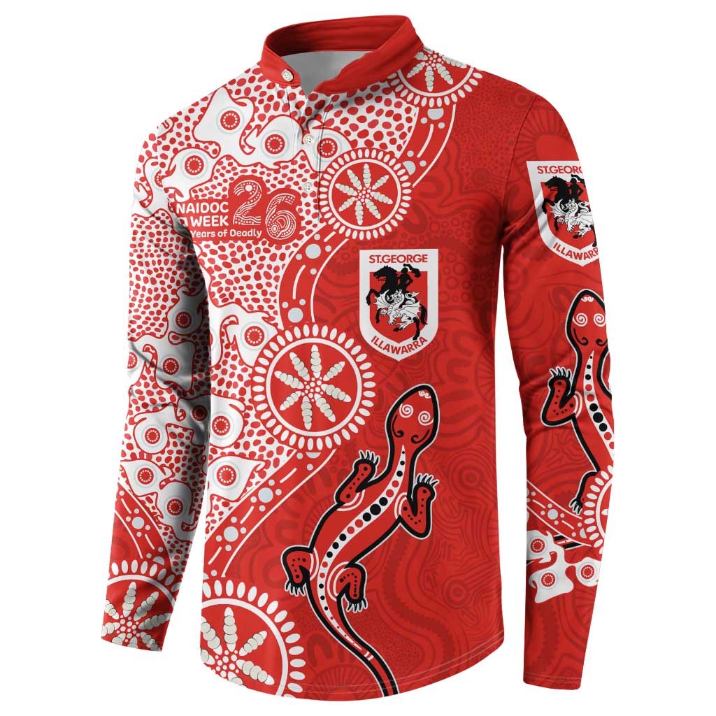 St George Illawarra Dragons NAIDOC Week 2026 Button Sweatshirt Aboriginal Lizard Dot Painting - 50 Years of Deadly