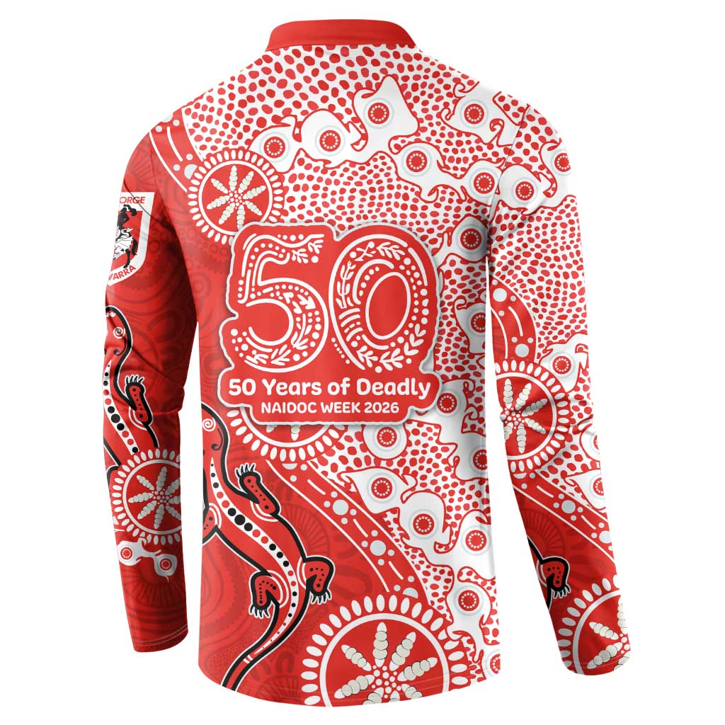 St George Illawarra Dragons NAIDOC Week 2026 Button Sweatshirt Aboriginal Lizard Dot Painting - 50 Years of Deadly