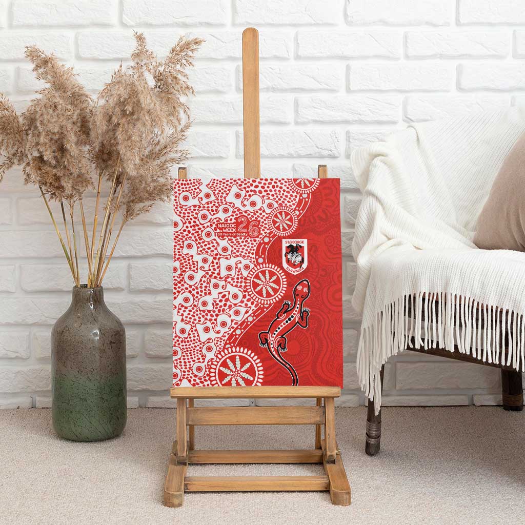 St George Illawarra Dragons NAIDOC Week 2026 Canvas Wall Art Aboriginal Lizard Dot Painting - 50 Years of Deadly