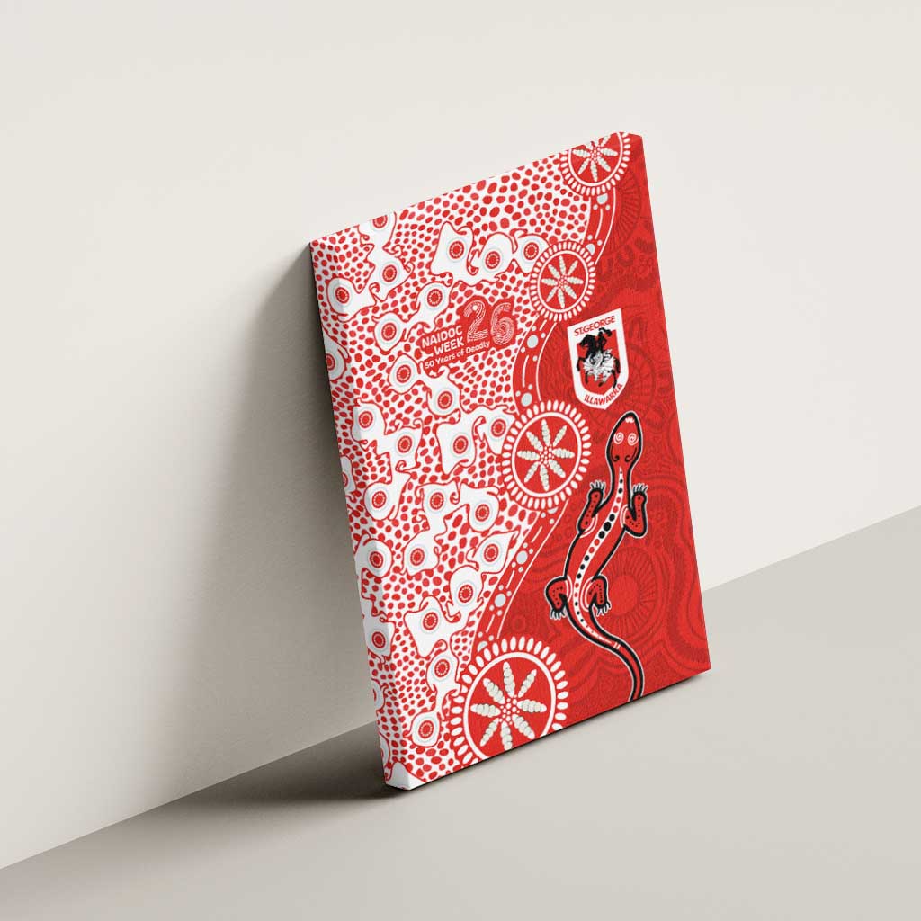 St George Illawarra Dragons NAIDOC Week 2026 Canvas Wall Art Aboriginal Lizard Dot Painting - 50 Years of Deadly