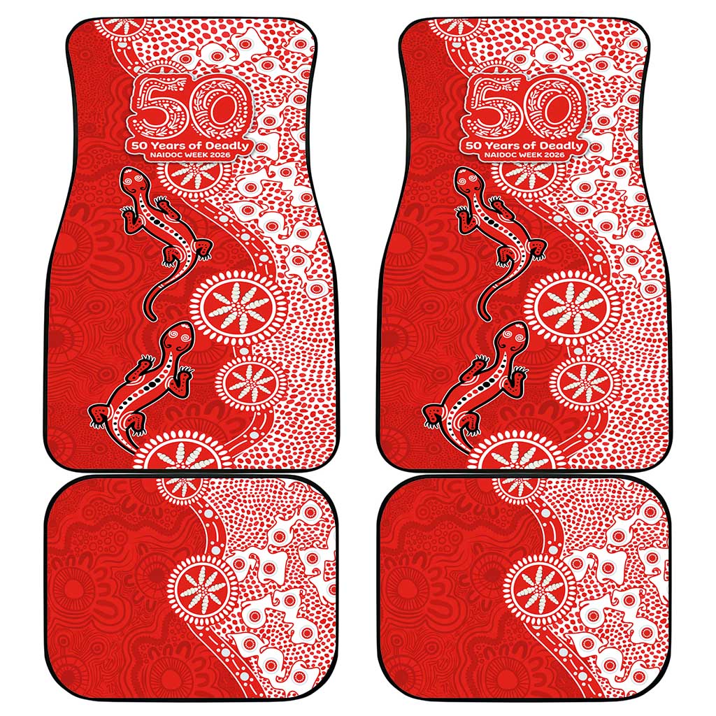 St George Illawarra Dragons NAIDOC Week 2026 Car Mats Aboriginal Lizard Dot Painting - 50 Years of Deadly