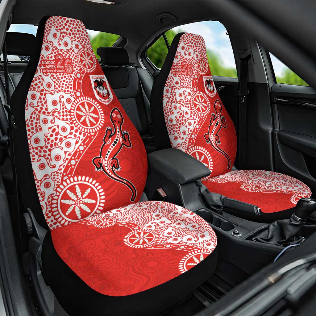 St George Illawarra Dragons NAIDOC Week 2026 Car Seat Cover Aboriginal Lizard Dot Painting - 50 Years of Deadly