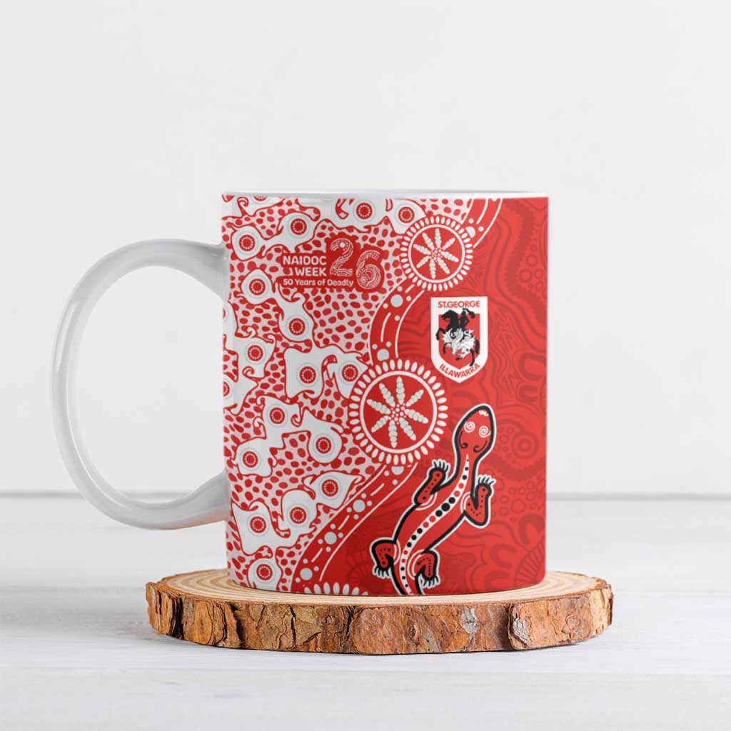 St George Illawarra Dragons NAIDOC Week 2026 Ceramic Mug Aboriginal Lizard Dot Painting - 50 Years of Deadly