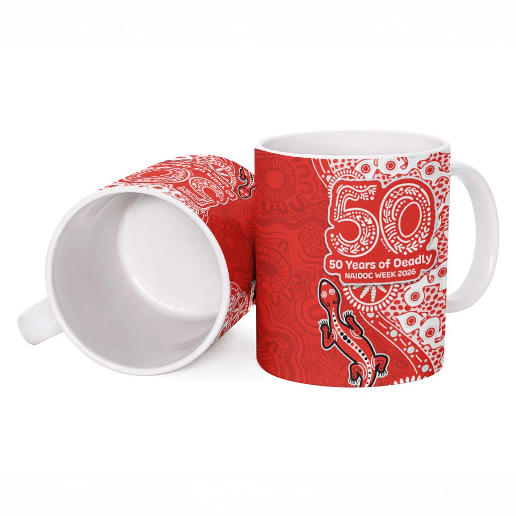 St George Illawarra Dragons NAIDOC Week 2026 Ceramic Mug Aboriginal Lizard Dot Painting - 50 Years of Deadly