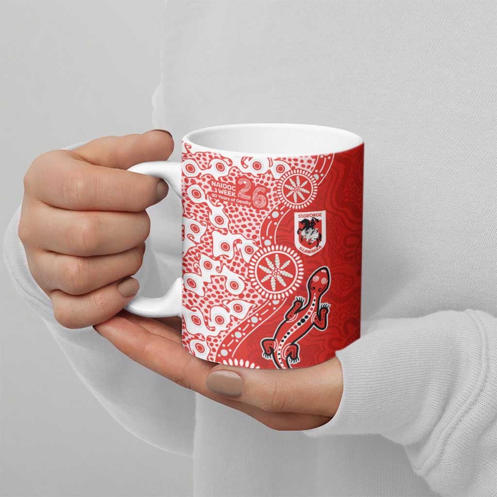 St George Illawarra Dragons NAIDOC Week 2026 Ceramic Mug Aboriginal Lizard Dot Painting - 50 Years of Deadly