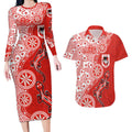 St George Illawarra Dragons NAIDOC Week 2026 Couples Matching Long Sleeve Bodycon Dress and Hawaiian Shirt Aboriginal Lizard Dot Painting - 50 Years of Deadly