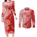 St George Illawarra Dragons NAIDOC Week 2026 Couples Matching Long Sleeve Bodycon Dress and Long Sleeve Button Shirt Aboriginal Lizard Dot Painting - 50 Years of Deadly