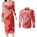 St George Illawarra Dragons NAIDOC Week 2026 Couples Matching Long Sleeve Bodycon Dress and Long Sleeve Button Shirt Aboriginal Lizard Dot Painting - 50 Years of Deadly