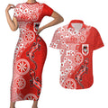 St George Illawarra Dragons NAIDOC Week 2026 Couples Matching Short Sleeve Bodycon Dress and Hawaiian Shirt Aboriginal Lizard Dot Painting - 50 Years of Deadly