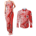 St George Illawarra Dragons NAIDOC Week 2026 Couples Matching Tank Maxi Dress and Long Sleeve Button Shirt Aboriginal Lizard Dot Painting - 50 Years of Deadly