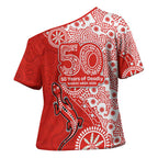 St George Illawarra Dragons NAIDOC Week 2026 Cross Shoulder Shirt Aboriginal Lizard Dot Painting - 50 Years of Deadly