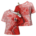 St George Illawarra Dragons NAIDOC Week 2026 Cross Shoulder Shirt Aboriginal Lizard Dot Painting - 50 Years of Deadly