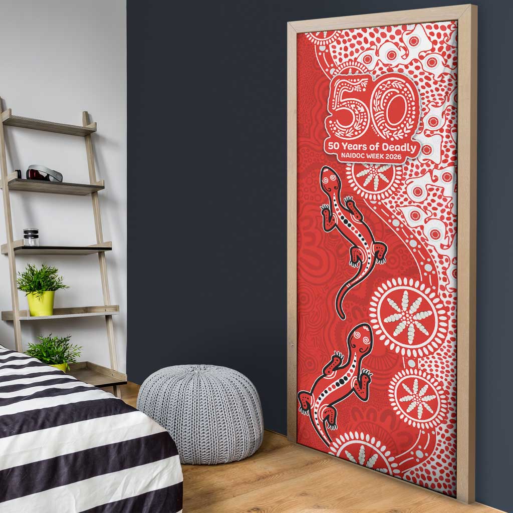 St George Illawarra Dragons NAIDOC Week 2026 Door Cover Aboriginal Lizard Dot Painting - 50 Years of Deadly