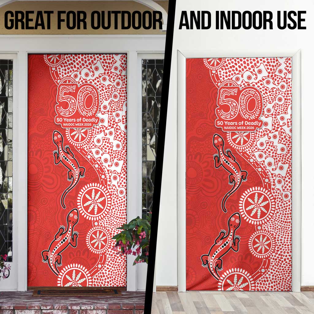 St George Illawarra Dragons NAIDOC Week 2026 Door Cover Aboriginal Lizard Dot Painting - 50 Years of Deadly