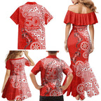 St George Illawarra Dragons NAIDOC Week 2026 Family Matching Mermaid Dress and Hawaiian Shirt Aboriginal Lizard Dot Painting - 50 Years of Deadly
