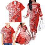 St George Illawarra Dragons NAIDOC Week 2026 Family Matching Off The Shoulder Long Sleeve Dress and Hawaiian Shirt Aboriginal Lizard Dot Painting - 50 Years of Deadly