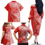 St George Illawarra Dragons NAIDOC Week 2026 Family Matching Off The Shoulder Long Sleeve Dress and Hawaiian Shirt Aboriginal Lizard Dot Painting - 50 Years of Deadly