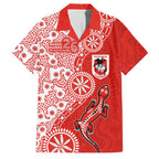 St George Illawarra Dragons NAIDOC Week 2026 Family Matching Off The Shoulder Long Sleeve Dress and Hawaiian Shirt Aboriginal Lizard Dot Painting - 50 Years of Deadly