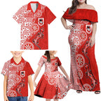 St George Illawarra Dragons NAIDOC Week 2026 Family Matching Off Shoulder Maxi Dress and Hawaiian Shirt Aboriginal Lizard Dot Painting - 50 Years of Deadly