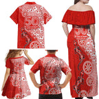 St George Illawarra Dragons NAIDOC Week 2026 Family Matching Off Shoulder Maxi Dress and Hawaiian Shirt Aboriginal Lizard Dot Painting - 50 Years of Deadly