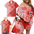St George Illawarra Dragons NAIDOC Week 2026 Family Matching Off Shoulder Short Dress and Hawaiian Shirt Aboriginal Lizard Dot Painting - 50 Years of Deadly