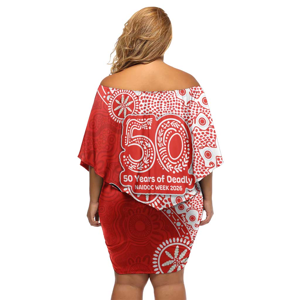 St George Illawarra Dragons NAIDOC Week 2026 Family Matching Off Shoulder Short Dress and Hawaiian Shirt Aboriginal Lizard Dot Painting - 50 Years of Deadly