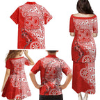 St George Illawarra Dragons NAIDOC Week 2026 Family Matching Puletasi and Hawaiian Shirt Aboriginal Lizard Dot Painting - 50 Years of Deadly