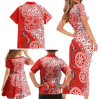 St George Illawarra Dragons NAIDOC Week 2026 Family Matching Short Sleeve Bodycon Dress and Hawaiian Shirt Aboriginal Lizard Dot Painting - 50 Years of Deadly