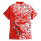 St George Illawarra Dragons NAIDOC Week 2026 Family Matching Summer Maxi Dress and Hawaiian Shirt Aboriginal Lizard Dot Painting - 50 Years of Deadly