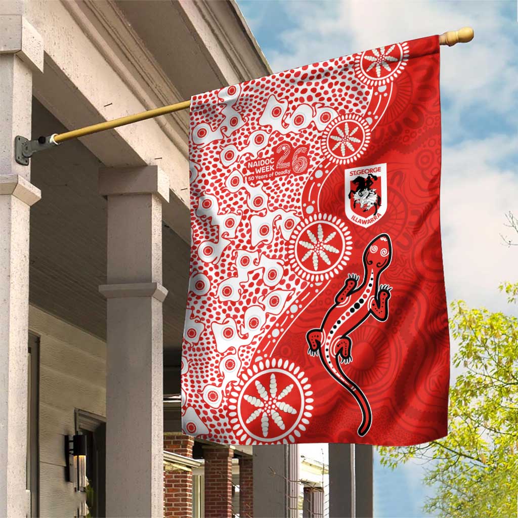 St George Illawarra Dragons NAIDOC Week 2026 Garden Flag Aboriginal Lizard Dot Painting - 50 Years of Deadly