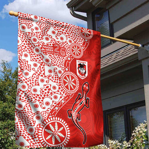 St George Illawarra Dragons NAIDOC Week 2026 Garden Flag Aboriginal Lizard Dot Painting - 50 Years of Deadly