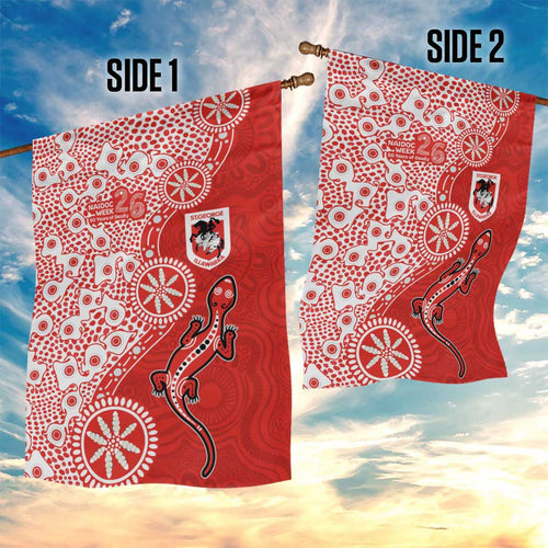 St George Illawarra Dragons NAIDOC Week 2026 Garden Flag Aboriginal Lizard Dot Painting - 50 Years of Deadly