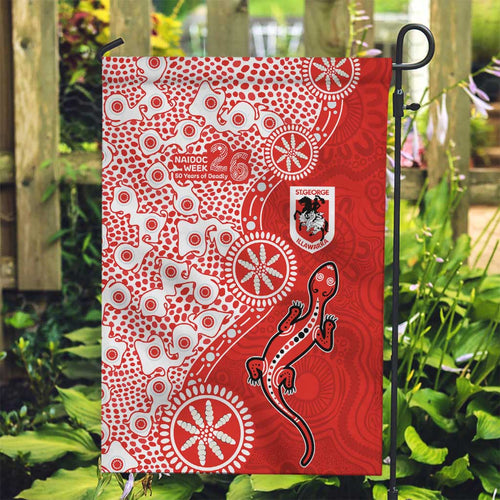 St George Illawarra Dragons NAIDOC Week 2026 Garden Flag Aboriginal Lizard Dot Painting - 50 Years of Deadly
