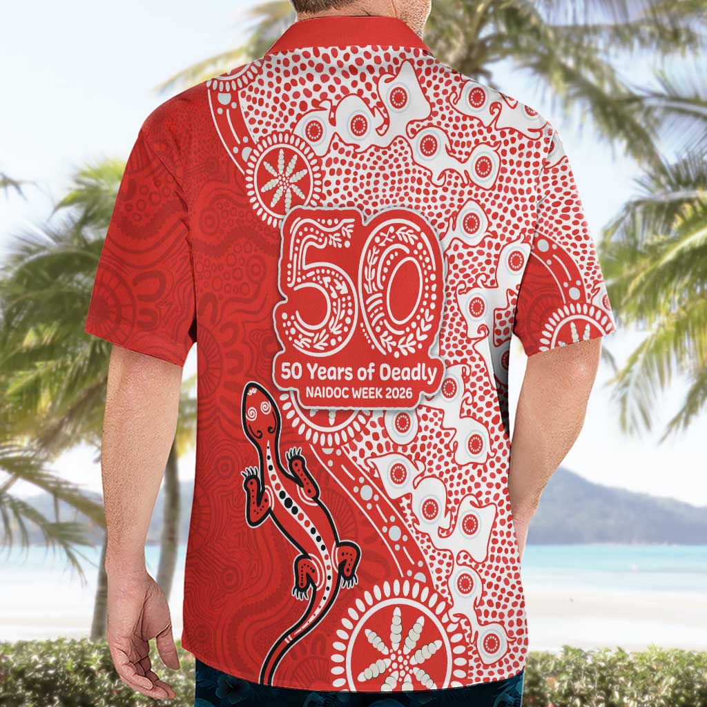 St George Illawarra Dragons NAIDOC Week 2026 Hawaiian Shirt Aboriginal Lizard Dot Painting - 50 Years of Deadly