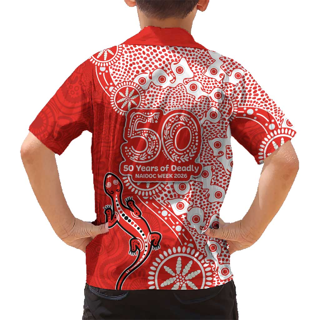 St George Illawarra Dragons NAIDOC Week 2026 Hawaiian Shirt Aboriginal Lizard Dot Painting - 50 Years of Deadly