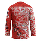 St George Illawarra Dragons NAIDOC Week 2026 Hockey Jersey Aboriginal Lizard Dot Painting - 50 Years of Deadly
