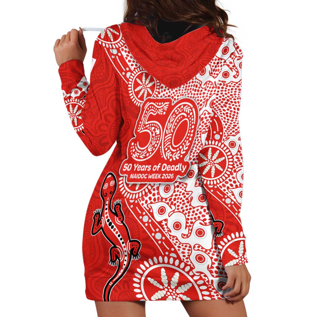 St George Illawarra Dragons NAIDOC Week 2026 Hoodie Dress Aboriginal Lizard Dot Painting - 50 Years of Deadly