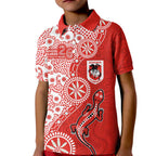 St George Illawarra Dragons NAIDOC Week 2026 Kid Polo Shirt Aboriginal Lizard Dot Painting - 50 Years of Deadly