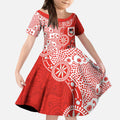 St George Illawarra Dragons NAIDOC Week 2026 Kid Short Sleeve Dress Aboriginal Lizard Dot Painting - 50 Years of Deadly