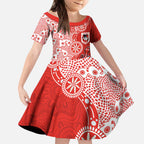 St George Illawarra Dragons NAIDOC Week 2026 Kid Short Sleeve Dress Aboriginal Lizard Dot Painting - 50 Years of Deadly