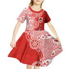 St George Illawarra Dragons NAIDOC Week 2026 Kid Short Sleeve Dress Aboriginal Lizard Dot Painting - 50 Years of Deadly